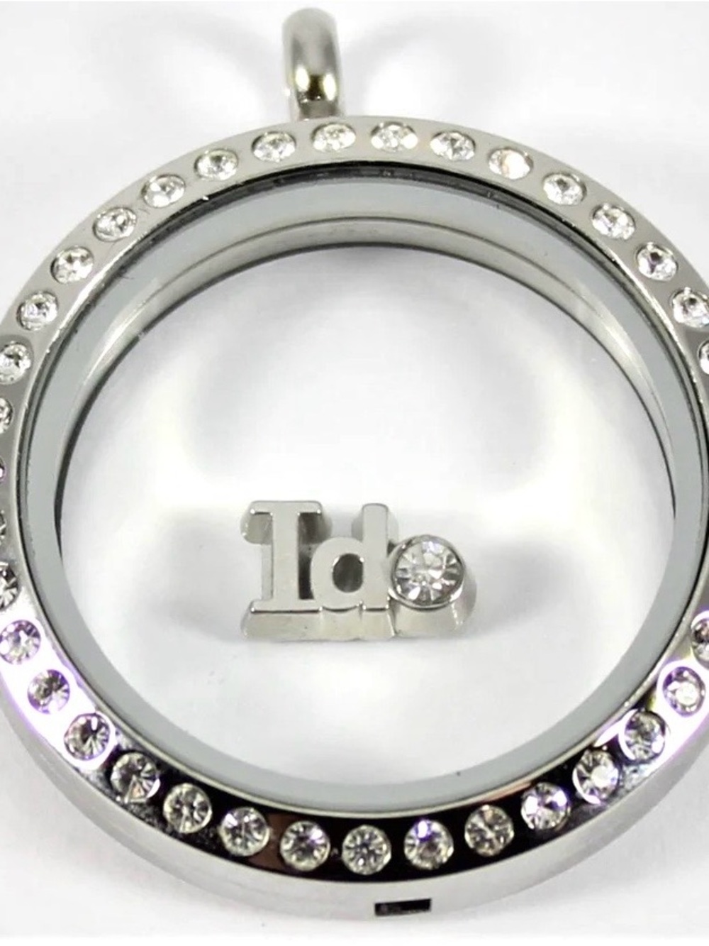 Origami Owl Silver Crystal 'I do' Floating Charm